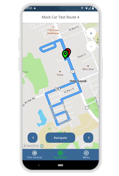 Hialeah driving test routes app