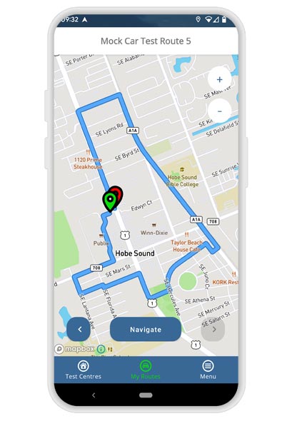 Hobe Sound driving test routes app