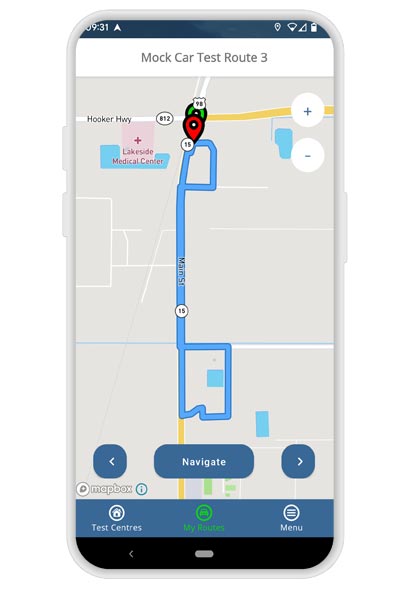 Florida City driving test routes app