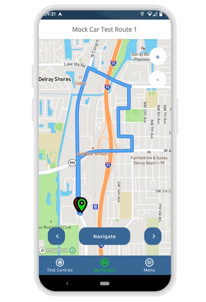 Miami driving test routes app