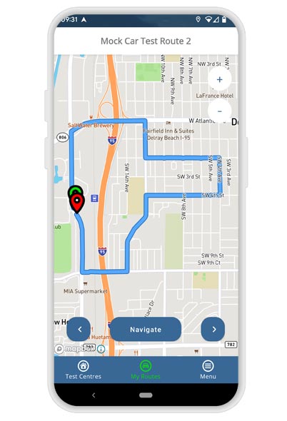 Miami driving test routes app