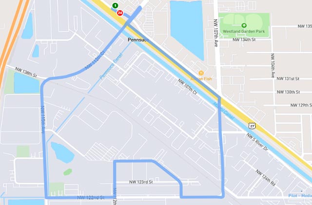 Hialeah DMV driving test route google map